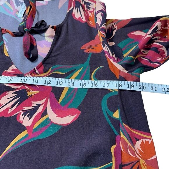 Rachel Pally Chocolate Brown Floral Crepe Manon Dress in Tulip, Size Small - Picture 8 of 11